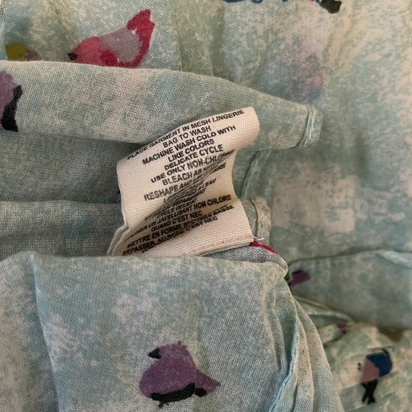 Free People Boho Green and Red Bird Themed Sleeveless Top - Women’s Size Small - Picture 8 of 10